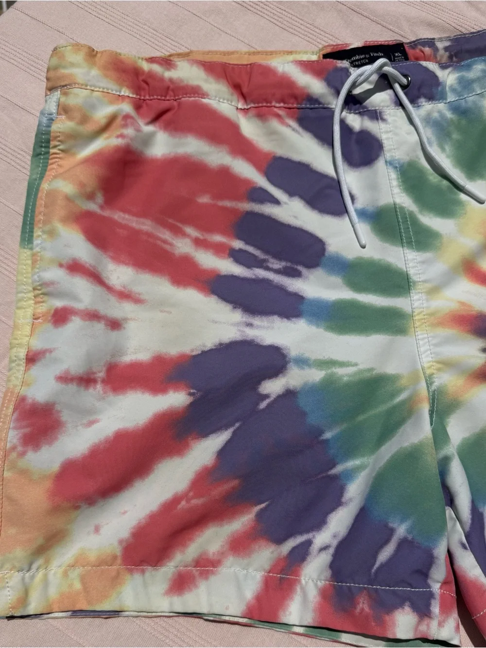 Abercrombie & Fitch Tie-Dye Multicolor Drawstring Shorts